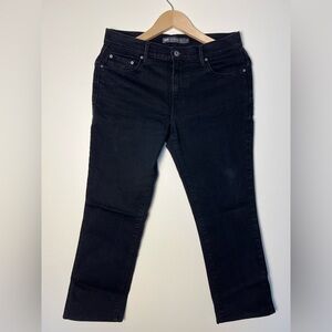 Levis 505 Womens Black Pants 6 Straight Leg Ankle Cropped Jeans Stretch Casual